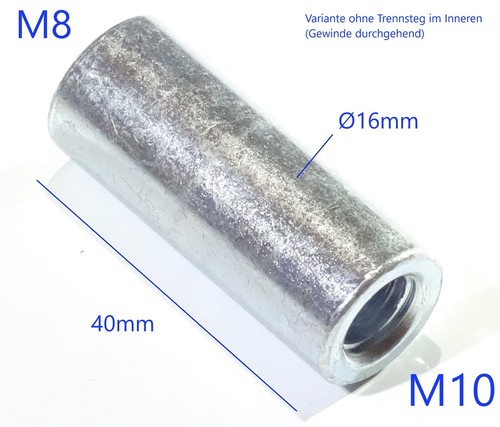 Innen m10 auf - m10, gewinde