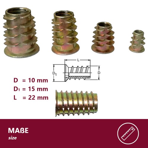 12x gewindemuffen m10 - gewindemuffen, –