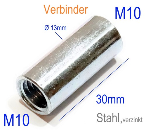 M10x30mm runde gewinde muffe - runde,