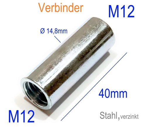 M12x40mm runde gewinde - m12x40mm,