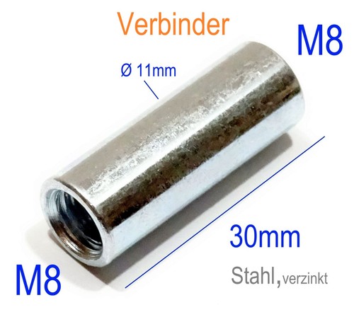 M8x30mm runde gewinde muffe - gewinde,