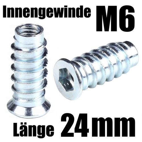 24mm einschraubmuffen - m6-24mm, /